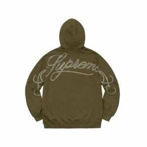 Supreme Olive Script Logo Hooded Sweatshirt